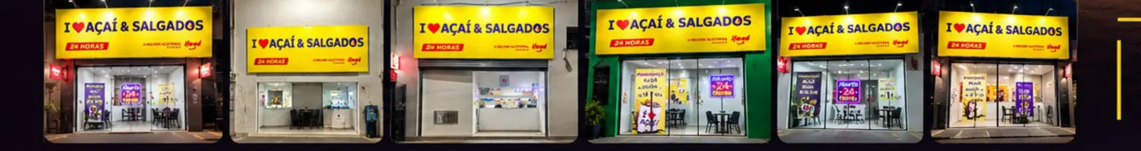 Seis fachadas de lojas do grupo